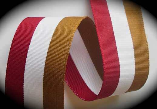 ggs7067 (5 yds) 1 1/2" CRANBERRY/BRONZE/WHITE