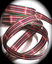 PLAIDHXS 1/2" (3 YDS) RED/FORESTGREEN/BLUE /WHITE-RAYON