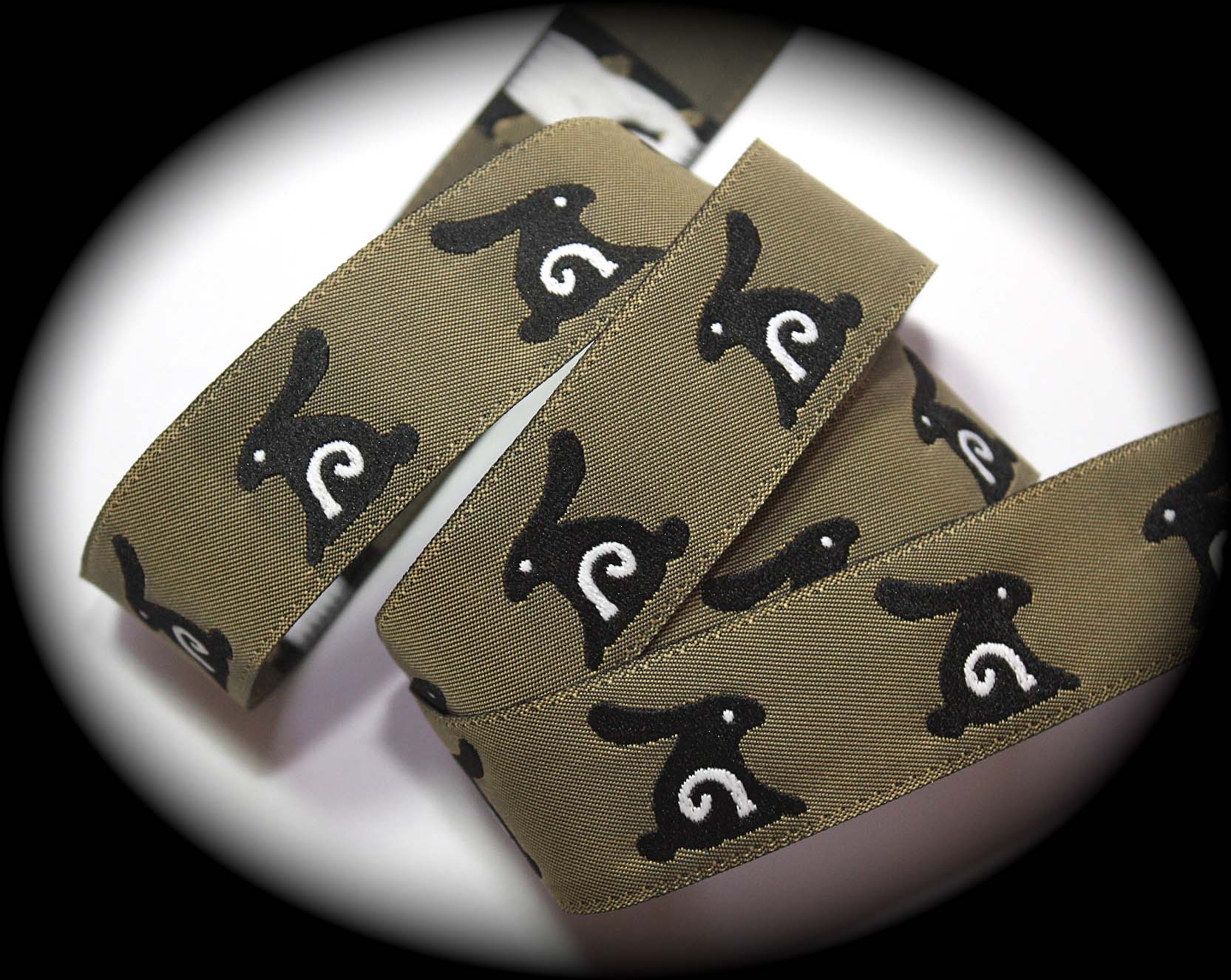 BUNNY RABBIT2 1" (3 yds) TAN/BLACK/WHITE