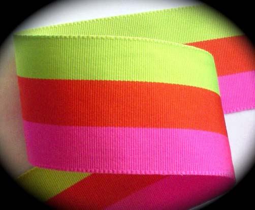 GGS1002D 2" (3 YDS)  HOT PINK/LIME/ORANGE