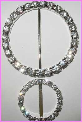 RB157 2"(id) x 2 1/2" (od) Round Rhinestone Buckle - Top Only