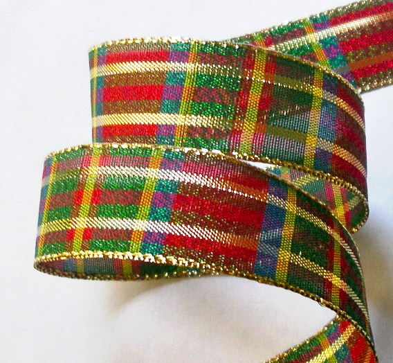 PLAIDO - 1" (3 YDS) RED/GREEN/BLUE/GOLD