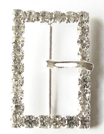 RB651 1"(id) x 1 1/4" (od) Rectangle RhinestonW/OR WITHOUT PRONG