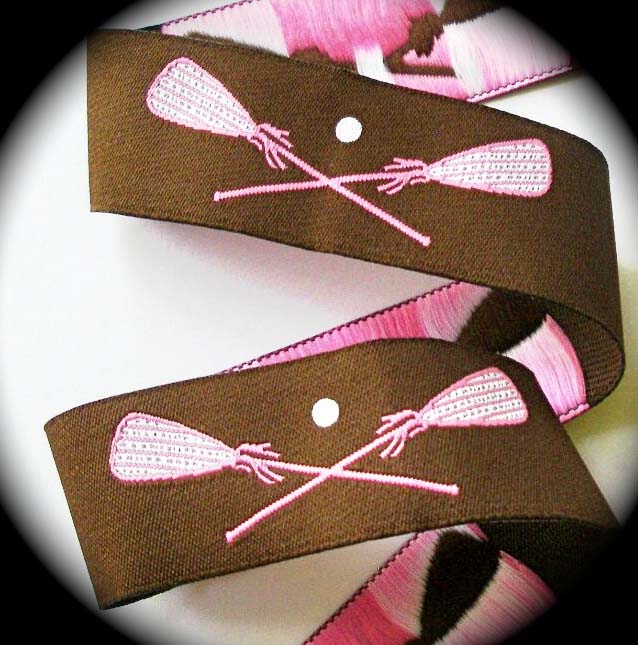 LAX103A -1" (25 YDS) brown/pink/white LACROSSE