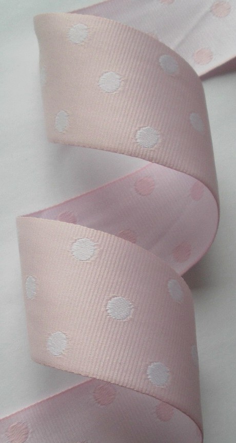 *GPD181 1 1/2" PINK/WHITE DOTS (5 yd) CLOSEOUT