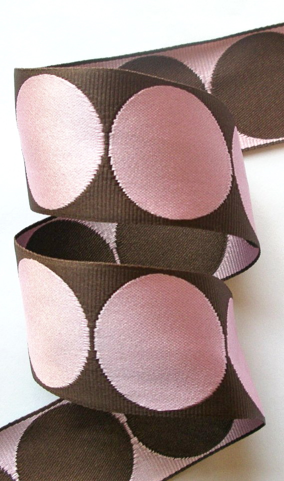 GPD221 1 1/2" LARGE REV. PINK/BROWN WOVEN (5 YD)