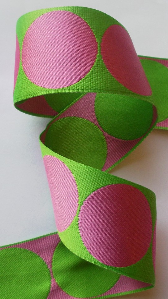 GPD213 1 1/2" LARGE REV. LIME/H.PINK WOVEN (5 YD)