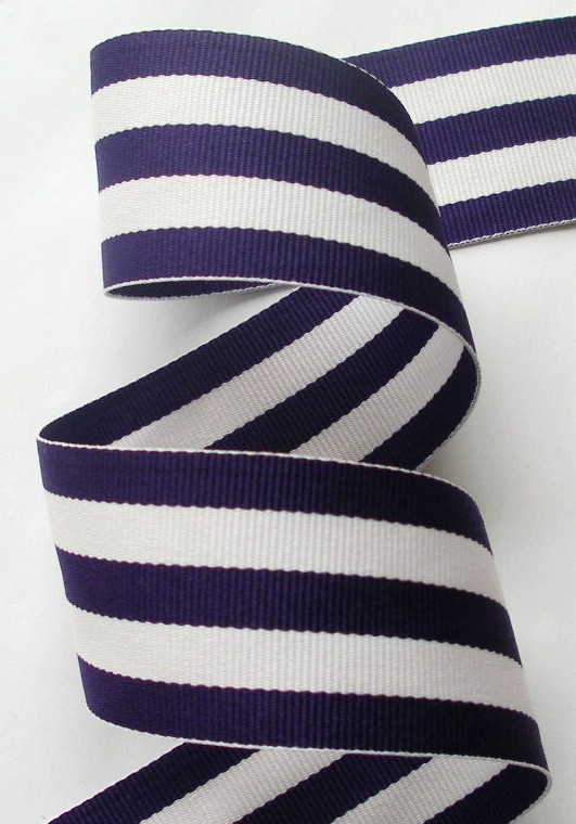 ggs9518 (5 yds) 1 1/2" PURPLE/WHITE STRIPES (5 STRIPES)