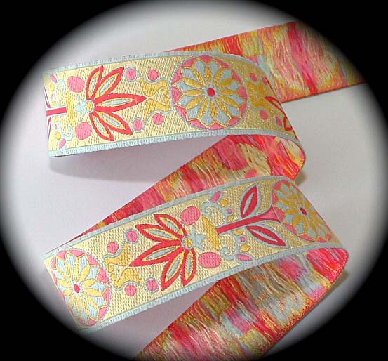 MP27  1" (25 YDS)  MIXED PINWHEEL ZINNIA -PALE YELLOW/PINK