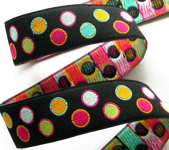 PAISLEYDOT - 5/8" (3 YDS) BLACK/PINK