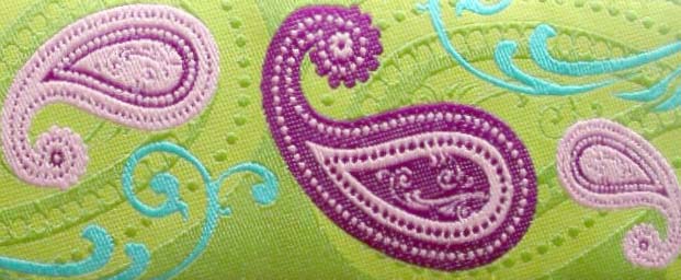 PAISLEY31 1 7/8" (3 yds) APPLE /LIME/LILAC/TURQ