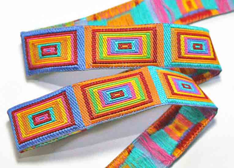 Bright Box Ribbon (3 yds) 5/8" MULTI COLORED BRIGHT BOXES