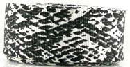 78ac087 7/8" Ivory & Soft black faux snake 5 yds