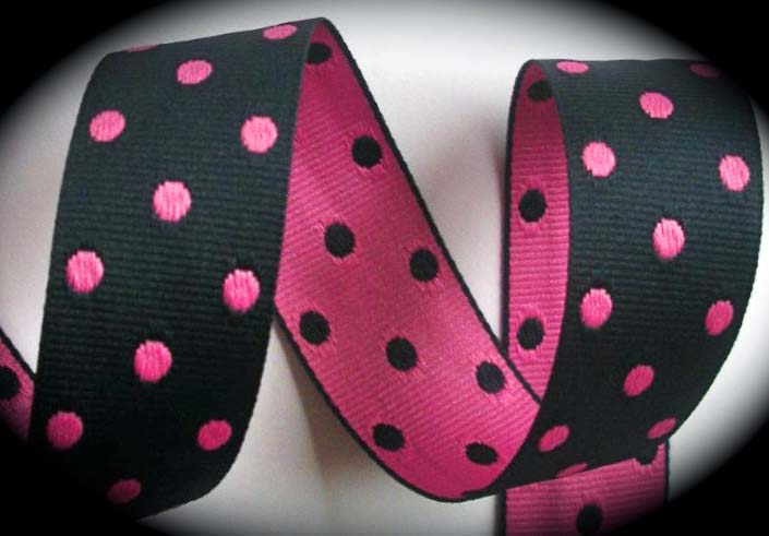 GPD178 1" (3 yds) NAVY/HOT PINK REVERSIBLE