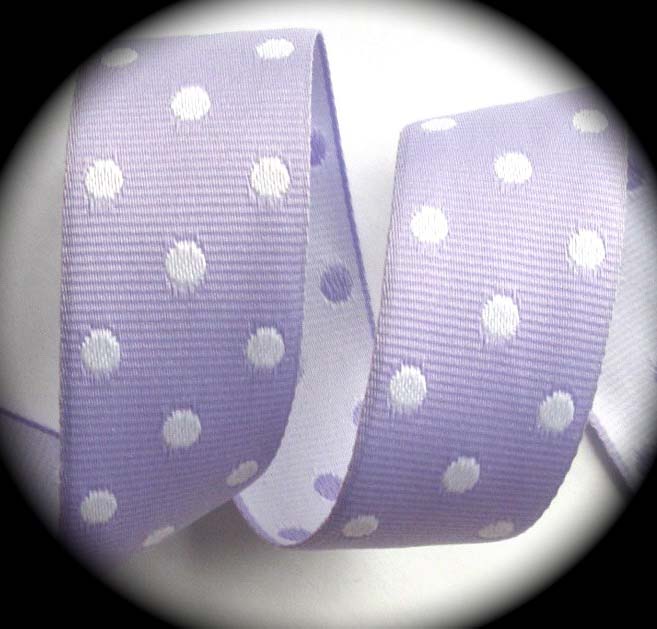 GPD184 1" (3yds) LAVENDER/WHITE DOTS REVERSIBLE