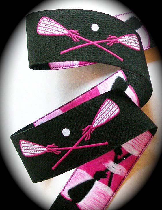 LAX3464a  1"(25 YDS) Lacrosse  BLACK/HOT PINK/WHITE