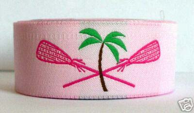 LAX999 1" (2 1/4 YDS) PINK/H.PINK/GREEN PALM -1 left