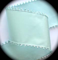 PICOT9680 2" (3 YDS)  PALE  BLUE RAYON TAFFETA