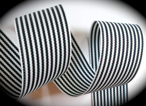 ggs87c (5yds) 1 1/2" White/Navy Stripes