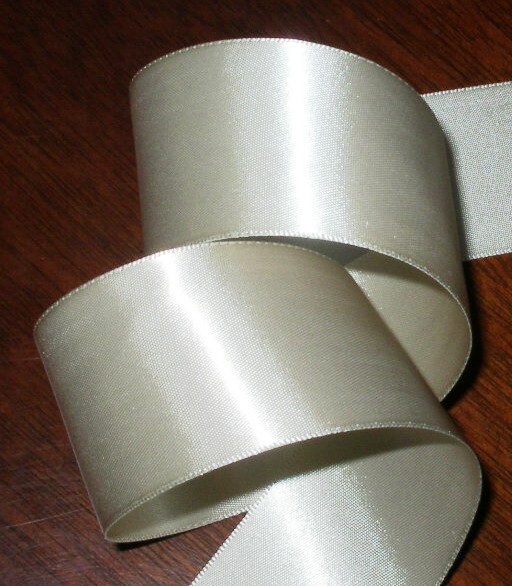 sat48  1 1/2" OATMEAL DOUBLE Faced Satin (5 yards)