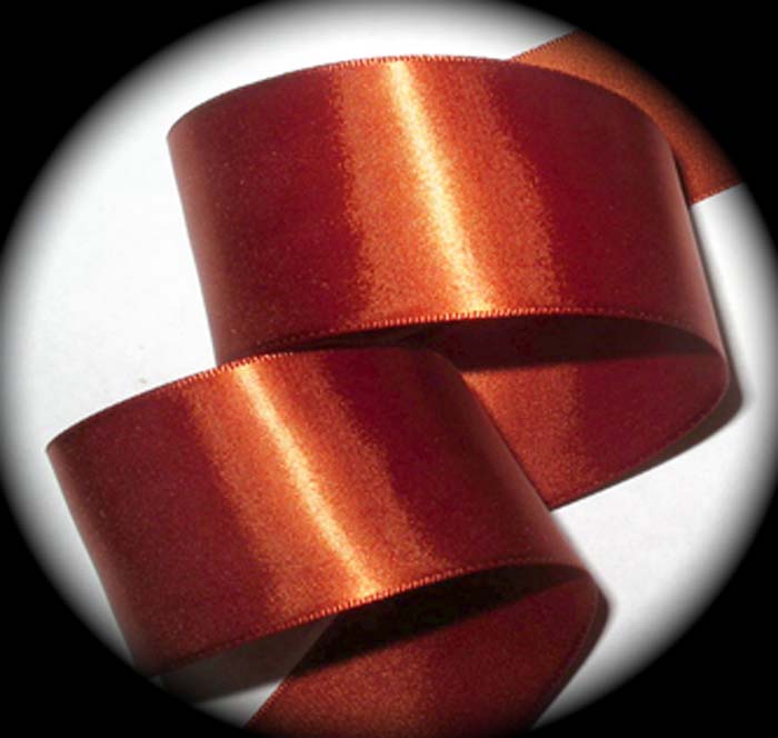 SATIN 1 1/2" (3 yds) DOUBLE FACED SATIN RUST