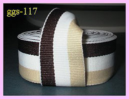 ggs117a 5/8" (10 yds) Cream/White/Brown Striped