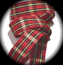 Plaid Wallace  (3 YDS)- 7/8" RED/BLACK/YEL