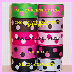 gpd6 1" (3 yds) Woven Poka Dots (Blk/Wht;Apple/pink sold out)