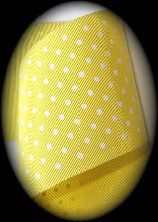 GPD8570  3" (1yd) RAY/COT YELLOW/WHITE SWISS DOT RIBBON